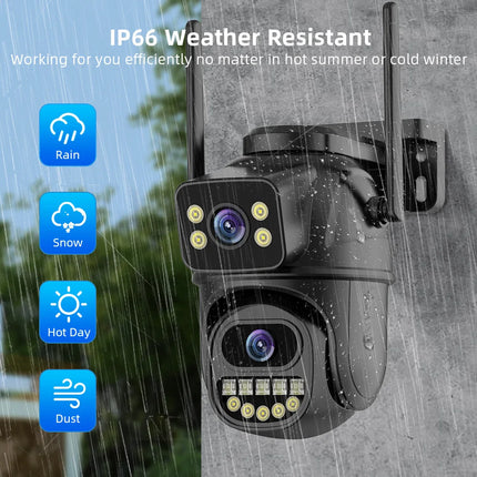 4K 8MP Dual-Lens Security Camera: PTZ WiFi & AI Tracking