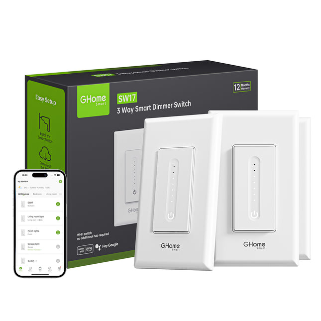 GHome WiFi Alexa & Google Home 3 Way Switch SW17