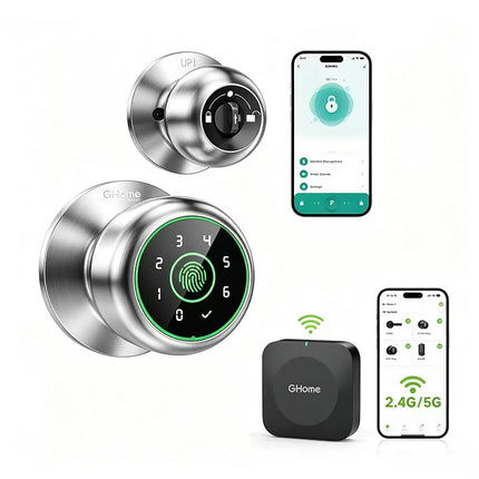 New In! 4 in 1 Smart Fingerprint Door Knob K20PRO - GhomeSmart