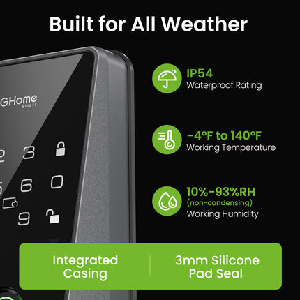New! GHome Wi-Fi Smart Deadbolt Lock GHome KD10SE2