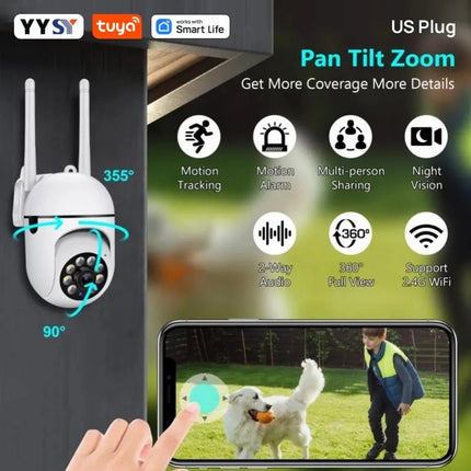 Smart Indoor Security Camera: 2.4G WiFi, Motion Tracking & Two-Way Audio