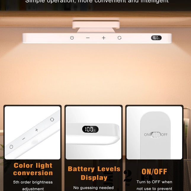 ‌Rechargeable Touch Table Lamp with 2500mAh Battery