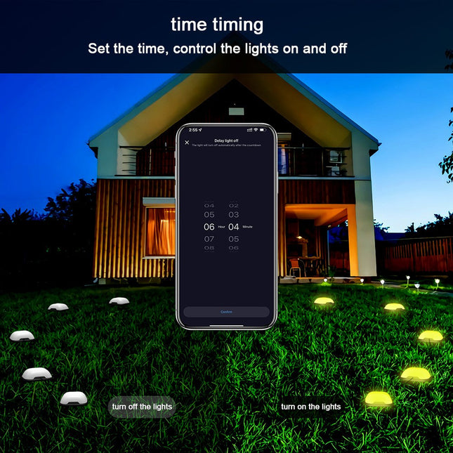Smart RGB Lawn Lights: Outdoor WiFi & Bluetooth Garden Decor