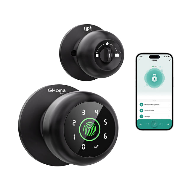 GHome 4-In-1 Smart Fingerprint Door Knob Lock K10PRO