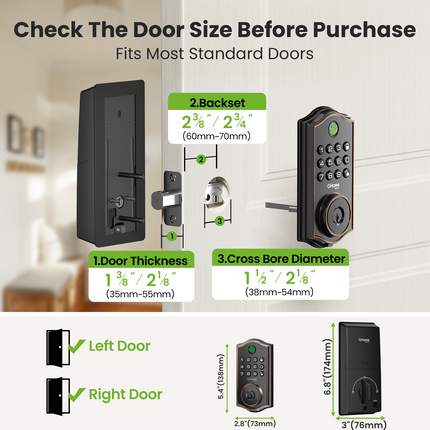 GHome Wi-Fi Smart Fingerprint Door Lock Keypad KD30