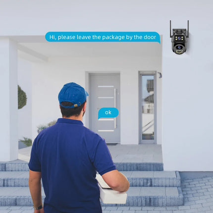 4K 8MP Dual-Lens Security Camera: PTZ WiFi & AI Tracking