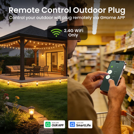 GHome Wi-Fi Outdoor Smart Dual Plug WP7