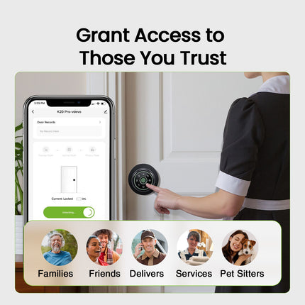 New In! 4 in 1 Smart Fingerprint Door Knob K20PRO - GhomeSmart
