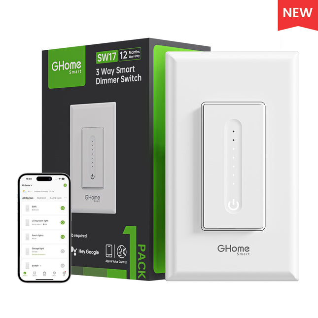 GHome WiFi Alexa & Google Home 3 Way Switch SW17