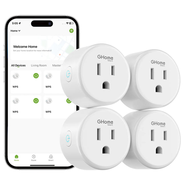 Smart Plug Wi-Fi Outlet Socket GHomeSmart WP5(4-PACK)