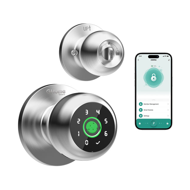 GHome 4-In-1 Smart Fingerprint Door Knob Lock K10PRO