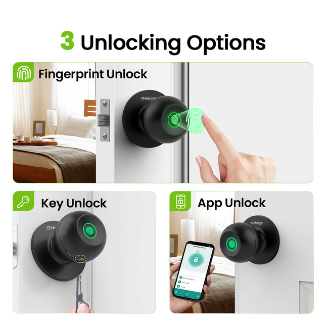 GHome Wi-Fi Smart Fingerprint Door Knob Lock K10